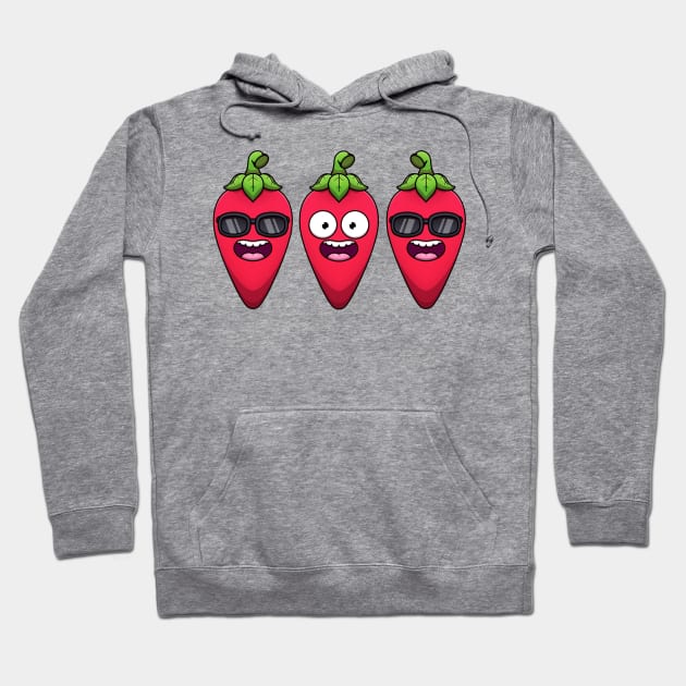 Happy And Cool Peppers Hoodie by TheMaskedTooner